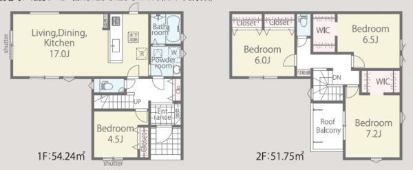 神戸市須磨区白川台、新築一戸建ての間取り画像です