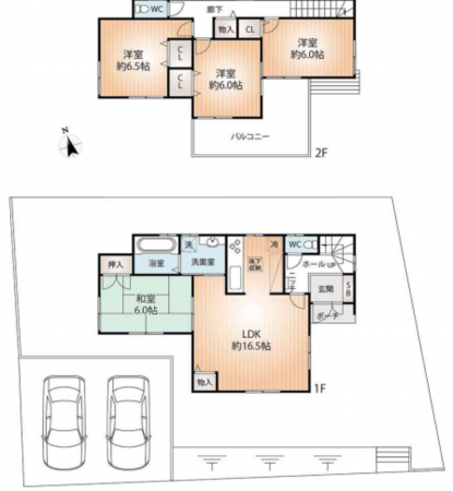 神戸市須磨区友が丘、中古一戸建ての間取り画像です