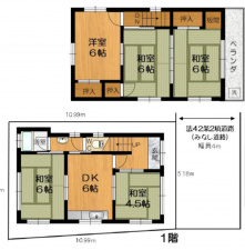 神戸市須磨区月見山町、中古一戸建ての間取り画像です