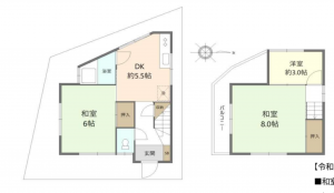 神戸市須磨区千守町、中古一戸建ての間取り画像です