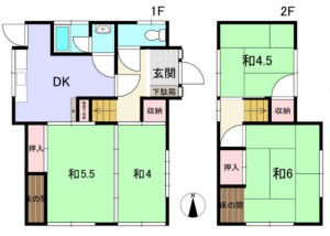 神戸市須磨区禅昌寺町、中古一戸建ての間取り画像です