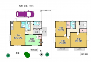神戸市須磨区東白川台、中古一戸建ての間取り画像です