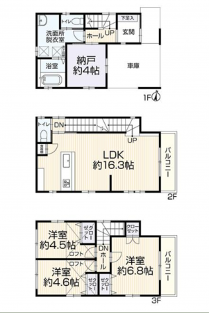 神戸市須磨区須磨浦通、中古一戸建ての間取り画像です