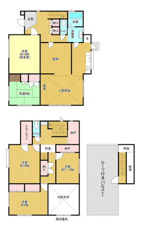 神戸市須磨区多井畑南町、中古一戸建ての間取り画像です