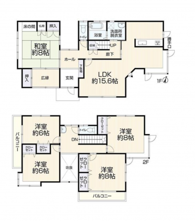 神戸市須磨区多井畑東町、中古一戸建ての間取り画像です