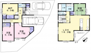 神戸市須磨区板宿町、新築一戸建ての間取り画像です