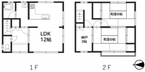 神戸市須磨区妙法寺、中古一戸建ての間取り画像です