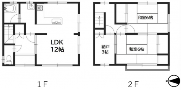 神戸市須磨区妙法寺、中古一戸建ての間取り画像です