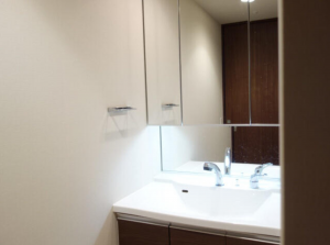 神戸市須磨区村雨町、中古マンションの洗面画像です