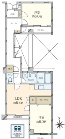 神戸市須磨区潮見台町、中古マンションの間取り画像です
