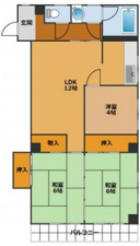 神戸市須磨区前池町、中古マンションの間取り画像です