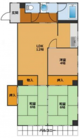 神戸市須磨区前池町、中古マンションの間取り画像です