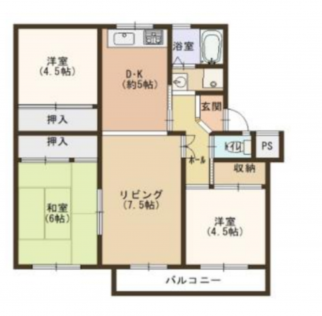 神戸市須磨区高倉台、中古マンションの間取り画像です