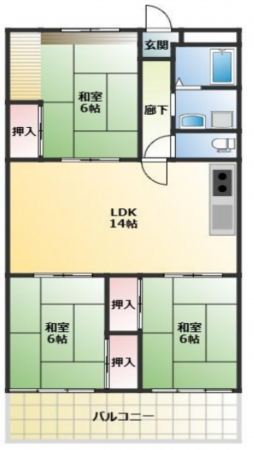 神戸市須磨区友が丘、中古マンションの間取り画像です