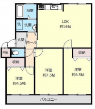 神戸市須磨区竜が台、中古マンションの間取り画像です