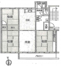 神戸市須磨区白川台、中古マンションの間取り画像です