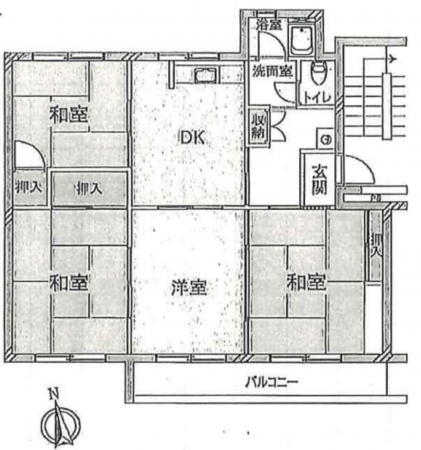 神戸市須磨区白川台、中古マンションの間取り画像です