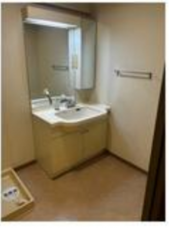 神戸市須磨区妙法寺、中古マンションの洗面画像です