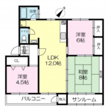 神戸市須磨区友が丘、中古マンションの間取り画像です