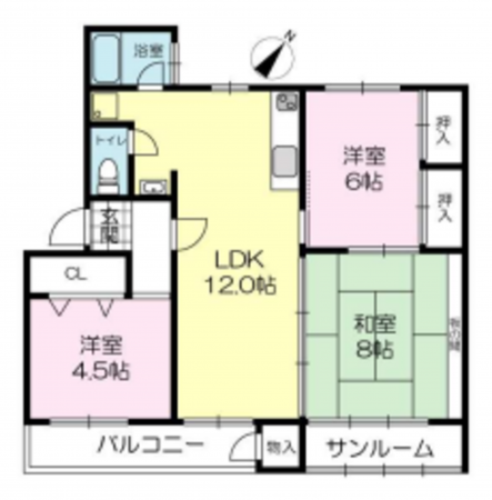 神戸市須磨区友が丘、中古マンションの間取り画像です