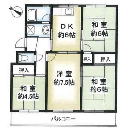 神戸市須磨区竜が台、中古マンションの間取り画像です