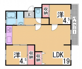 神戸市須磨区高倉台、中古マンションの間取り画像です