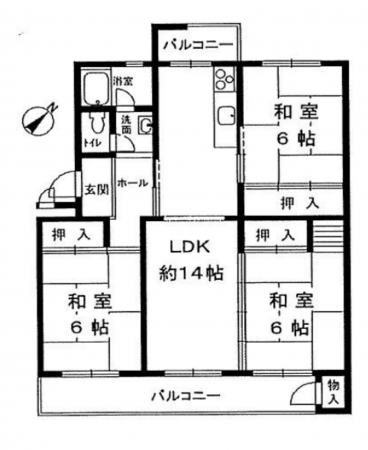 神戸市須磨区一ノ谷町、中古マンションの間取り画像です
