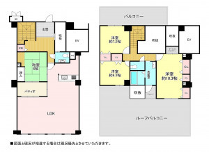 神戸市須磨区白川台、中古マンションの間取り画像です