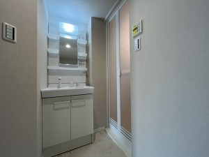 神戸市須磨区神の谷、中古マンションの洗面画像です