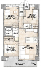 神戸市須磨区車、中古マンションの間取り画像です