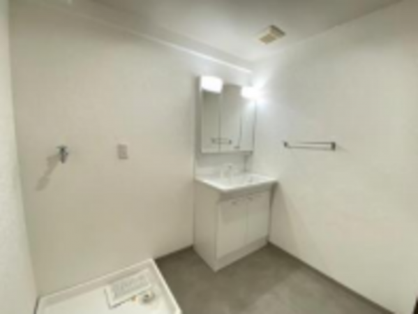 神戸市須磨区妙法寺、中古マンションの洗面画像です