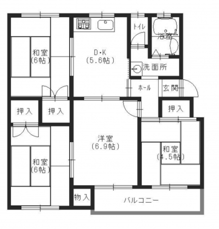 神戸市須磨区菅の台、中古マンションの間取り画像です
