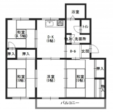 神戸市須磨区白川台、中古マンションの間取り画像です