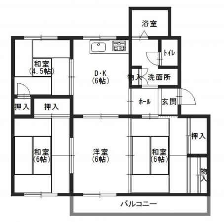 神戸市須磨区白川台、中古マンションの間取り画像です
