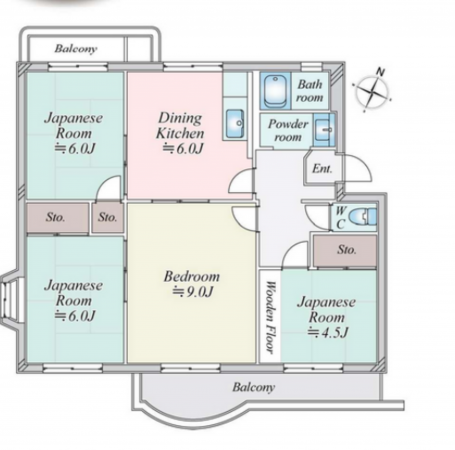 神戸市須磨区神の谷、中古マンションの間取り画像です