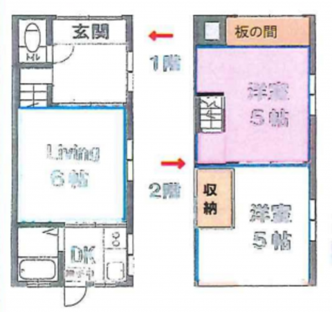神戸市須磨区妙法寺、収益物件/アパートの間取り画像です