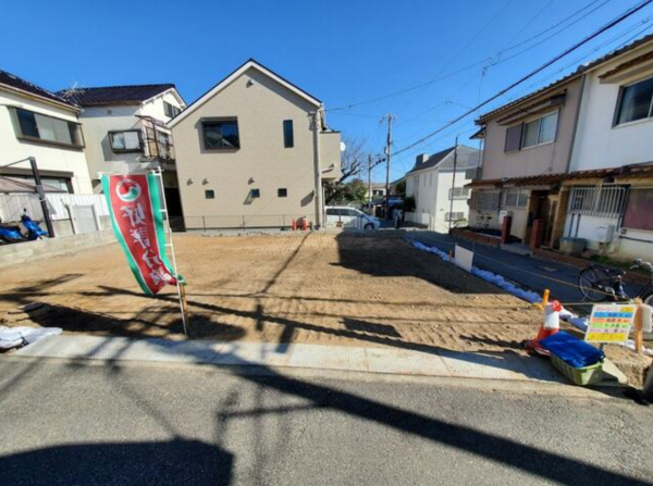 神戸市須磨区潮見台町、土地の前面道路を含む現地写真画像です