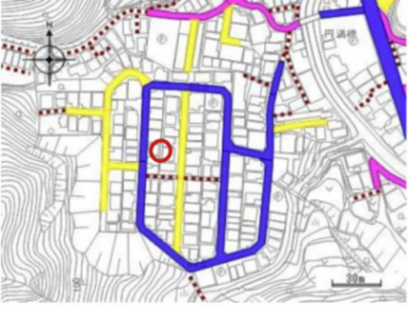 神戸市須磨区妙法寺、中古一戸建ての地図画像です