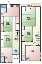 神戸市須磨区月見山本町、中古一戸建ての間取り画像です