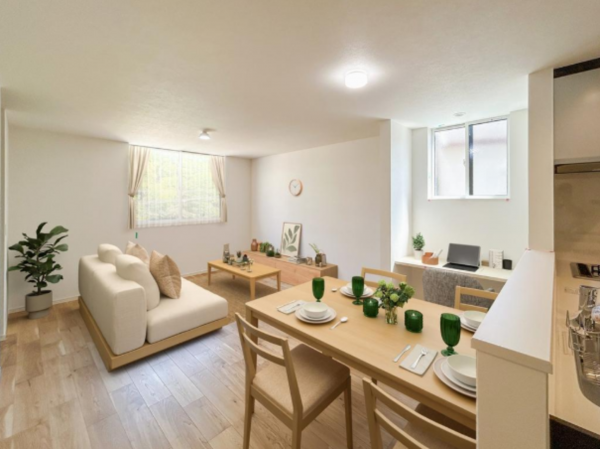 神戸市須磨区多井畑、新築一戸建ての居間画像です