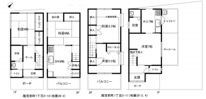 神戸市須磨区離宮前町、中古一戸建ての間取り画像です