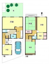 神戸市須磨区横尾、中古一戸建ての間取り画像です