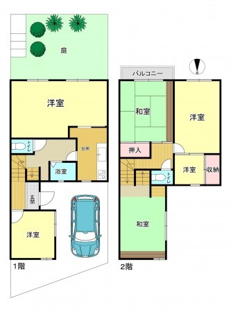 神戸市須磨区横尾、中古一戸建ての間取り画像です