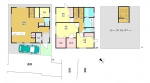 神戸市須磨区若木町、新築一戸建ての間取り画像です