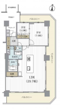 神戸市須磨区行幸町、中古マンションの間取り画像です