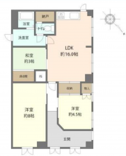 神戸市須磨区潮見台町、中古マンションの間取り画像です