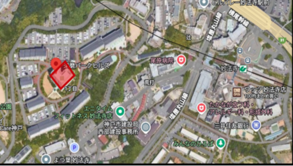 神戸市須磨区道正台、中古マンションの地図画像です