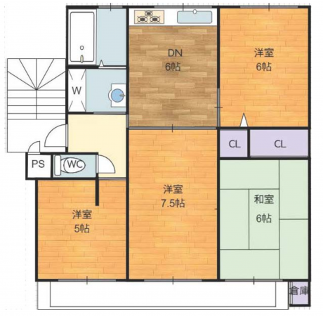 神戸市須磨区菅の台、中古マンションの間取り画像です