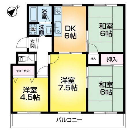 神戸市須磨区竜が台、中古マンションの間取り画像です