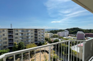 神戸市須磨区北落合、中古マンションのバルコニー画像です